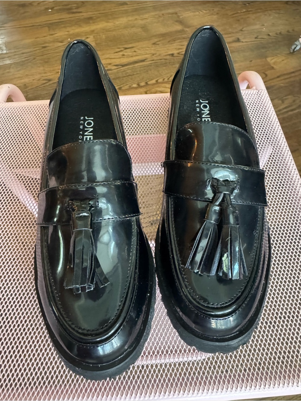 Jones New York Black Patent Tassel Loafers